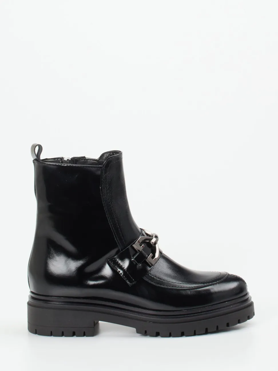 Andrea Puccini – Stiefelette aus Hochglanzleder schwarz