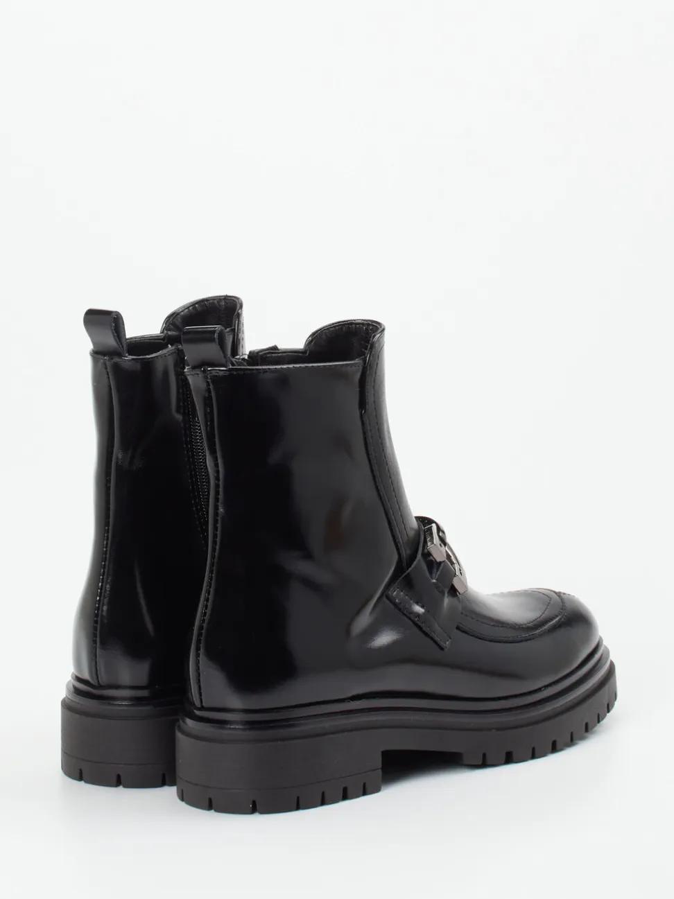 Andrea Puccini – Stiefelette aus Hochglanzleder schwarz