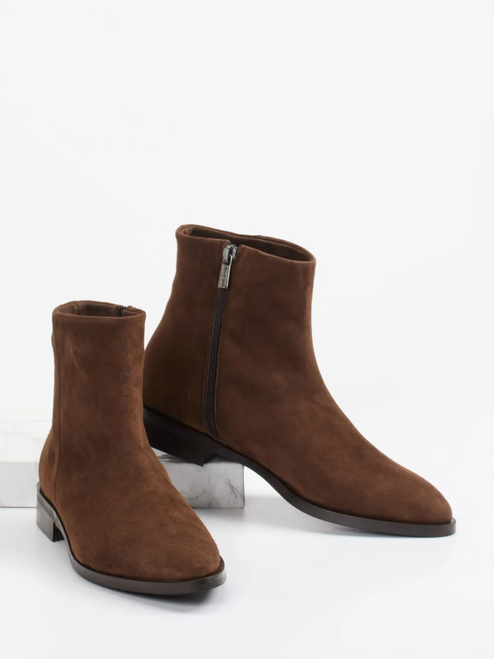 Andrea Puccini – Stiefeletten aus Veloursleder braun