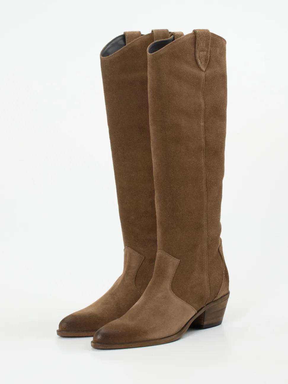 Andrea Puccini – Western-Boots aus Veloursleder Braun