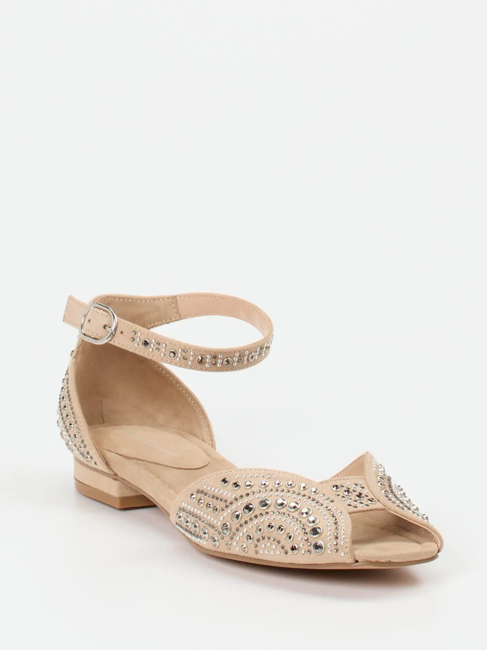 Andrea Puccini – Zehensandalen aus Textil mit Strass