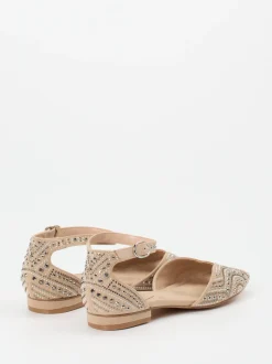 Andrea Puccini – Zehensandalen aus Textil mit Strass