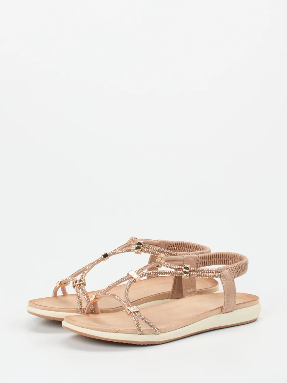 Andrea Puccini – Zehensteg-Sandalen aus Metallicleder rosa