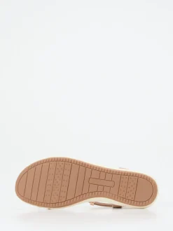 Andrea Puccini – Zehensteg-Sandalen aus Metallicleder rosa