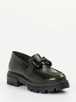 Andrea Sabatini – Chunky Loafer aus Hochglanzleder grün