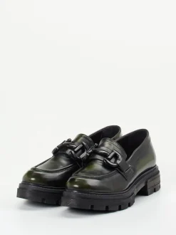 Andrea Sabatini – Chunky Loafer aus Hochglanzleder grün