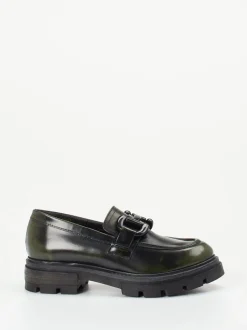 Andrea Sabatini – Chunky Loafer aus Hochglanzleder grün