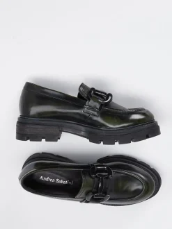 Andrea Sabatini – Chunky Loafer aus Hochglanzleder grün
