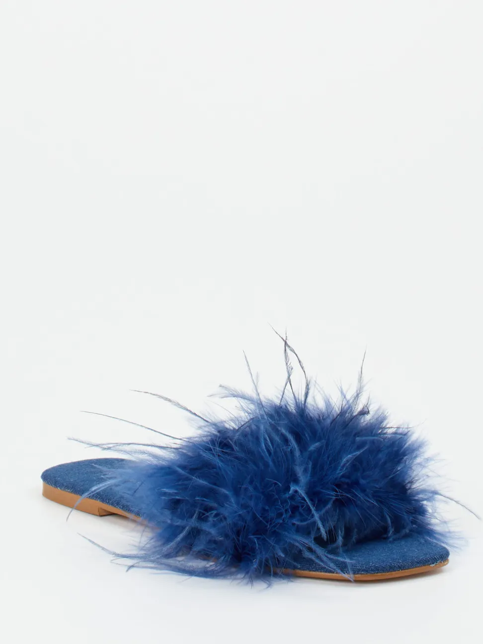 Andrea Sabatini – Damen-Slides aus Fell in Tintenblau