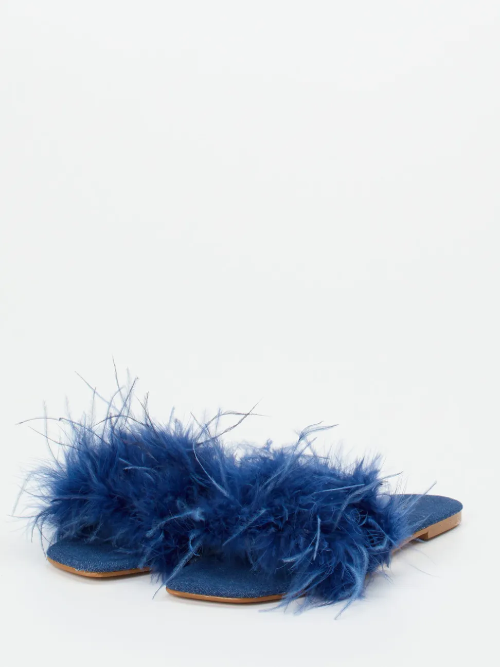 Andrea Sabatini – Damen-Slides aus Fell in Tintenblau