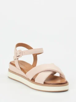 Andrea Sabatini – Keilsandalette aus Kalbleder rosé