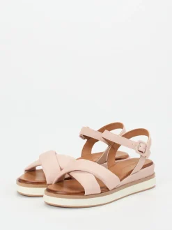 Andrea Sabatini – Keilsandalette aus Kalbleder rosé