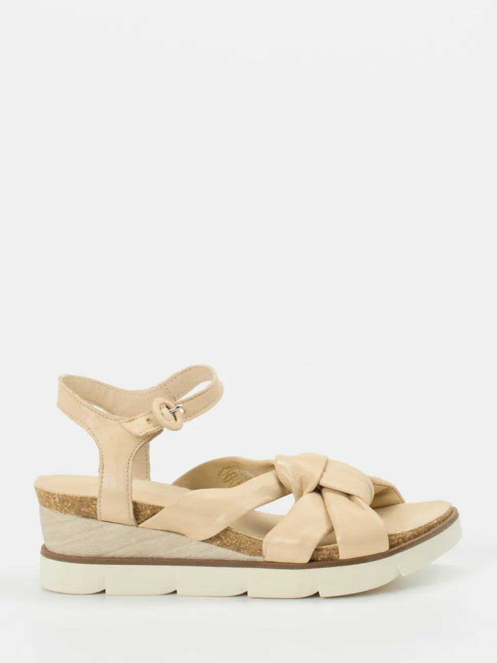 Andrea Sabatini – Keilsandalette aus Lammleder beige
