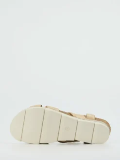 Andrea Sabatini – Keilsandalette aus Lammleder beige