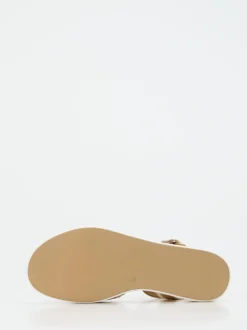 Andrea Sabatini – Keilsandalette aus Flechtleder goldfarben
