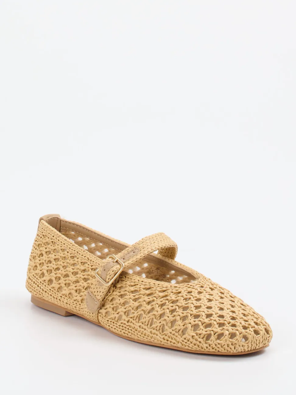 Andrea Sabatini – Mary-Janes aus Flechtleder beige