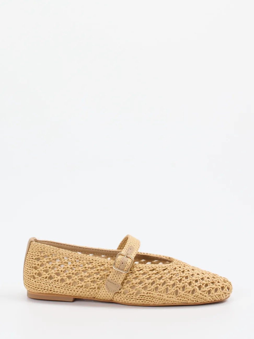 Andrea Sabatini – Mary-Janes aus Flechtleder beige