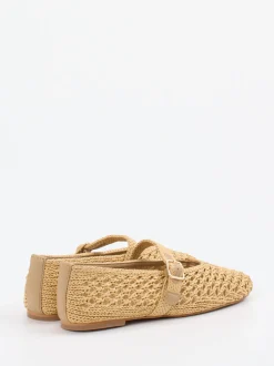 Andrea Sabatini – Mary-Janes aus Flechtleder beige