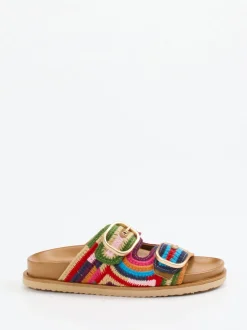 Andrea Sabatini – Pantolette aus gehäkeltem Textil multicolor