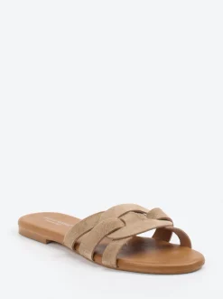 Andrea Sabatini – Pantolette aus Veloursleder Sandbeige