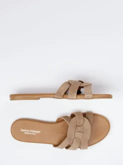 Andrea Sabatini – Pantolette aus Veloursleder Sandbeige