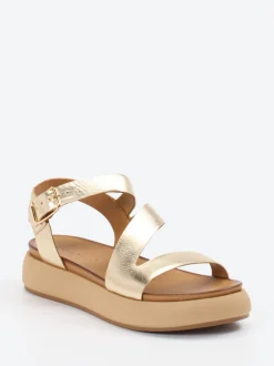 Andrea Sabatini – Plateausandalen aus Kalbleder Gold