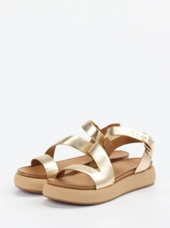 Andrea Sabatini – Plateausandalen aus Kalbleder Gold