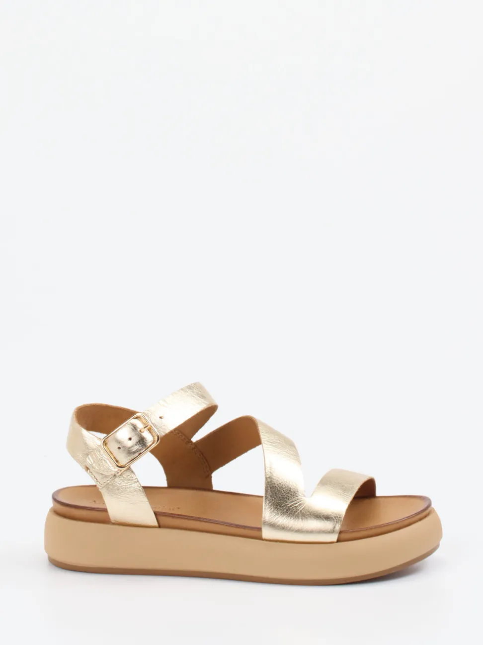 Andrea Sabatini – Plateausandalen aus Kalbleder Gold