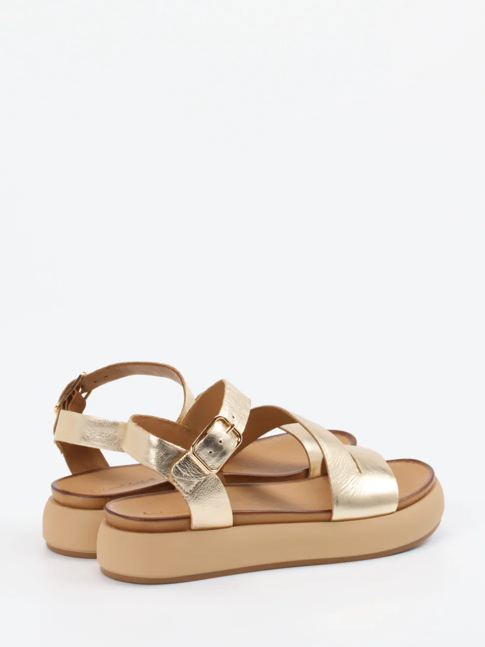 Andrea Sabatini – Plateausandalen aus Kalbleder Gold