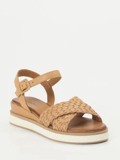 Andrea Sabatini – Plateausandalen aus Flechtleder braun