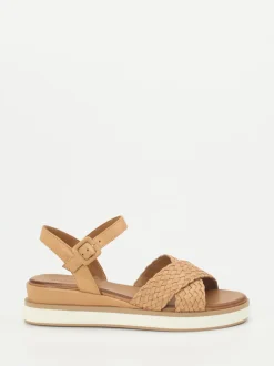 Andrea Sabatini – Plateausandalen aus Flechtleder braun
