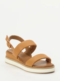Andrea Sabatini – Plateau-Sandalen aus Kalbleder cognac