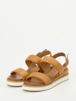 Andrea Sabatini – Plateau-Sandalen aus Kalbleder cognac
