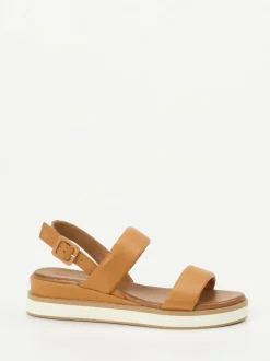 Andrea Sabatini – Plateau-Sandalen aus Kalbleder cognac