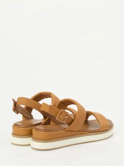 Andrea Sabatini – Plateau-Sandalen aus Kalbleder cognac