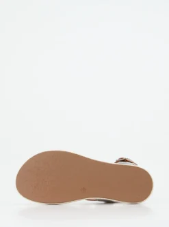 Andrea Sabatini – Plateau-Sandalen aus Metallicleder silber