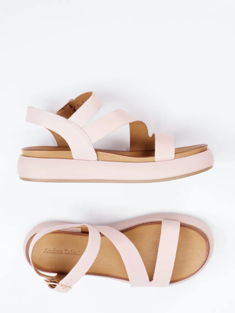 Andrea Sabatini – Plateau-Sandale aus Kalbleder rosa