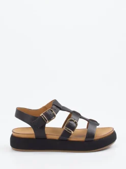 Andrea Sabatini – Plateau-Sandalen aus Kalbleder Schwarz