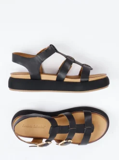 Andrea Sabatini – Plateau-Sandalen aus Kalbleder Schwarz