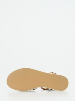 Andrea Sabatini – Plateau-Sandalen aus Flechtleder goldfarben