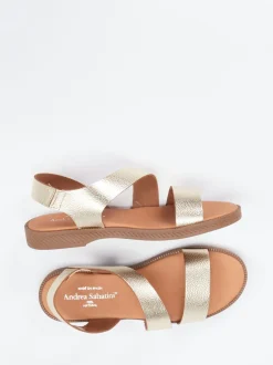 Andrea Sabatini – Riemchensandale aus Metallicleder gold
