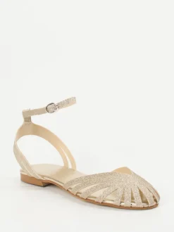 Andrea Sabatini – Riemchensandalen aus Metallicleder gold