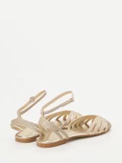 Andrea Sabatini – Riemchensandalen aus Metallicleder gold
