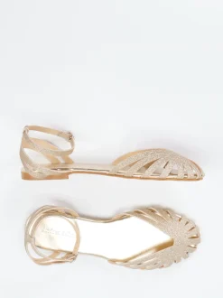 Andrea Sabatini – Riemchensandalen aus Metallicleder gold