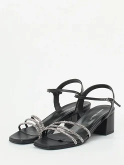 Andrea Sabatini – Sandalette aus Metallicleder Schwarz