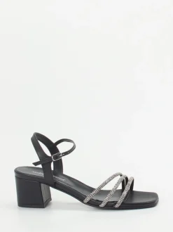 Andrea Sabatini – Sandalette aus Metallicleder Schwarz