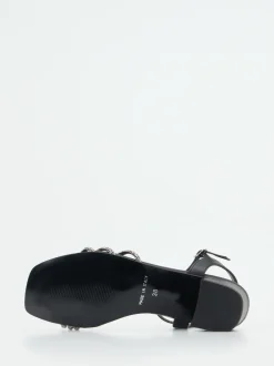 Andrea Sabatini – Sandalette aus Metallicleder Schwarz