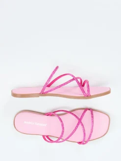 Andrea Sabatini – Zehentrenner aus Metallicleder pink