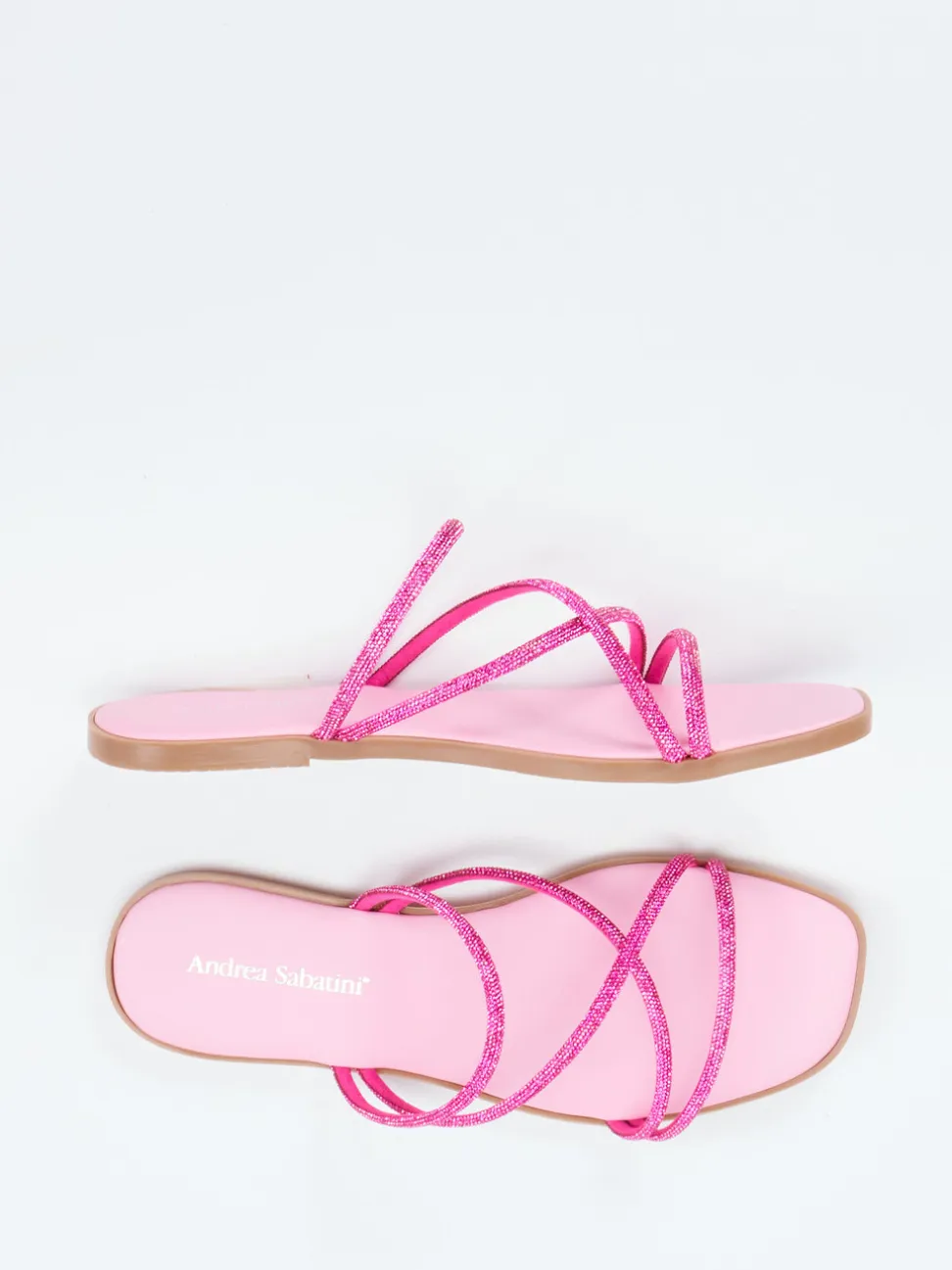Andrea Sabatini – Zehentrenner aus Metallicleder pink