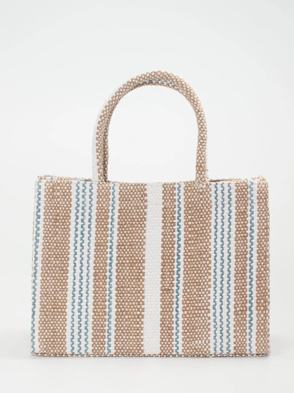 ANOKHI – Shopper aus Textil in Streifenstruktur